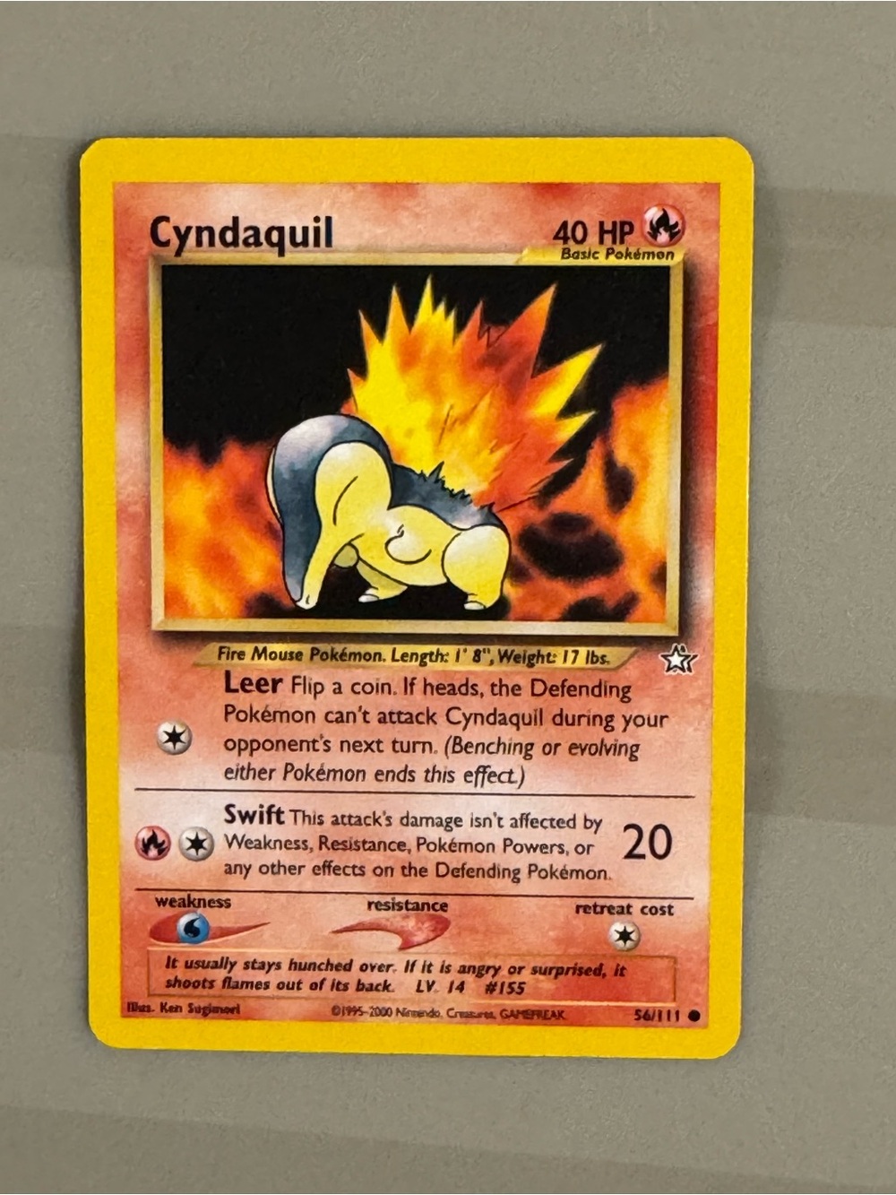 Cyndaquil Pokémon Trading Card - Yellow & Red